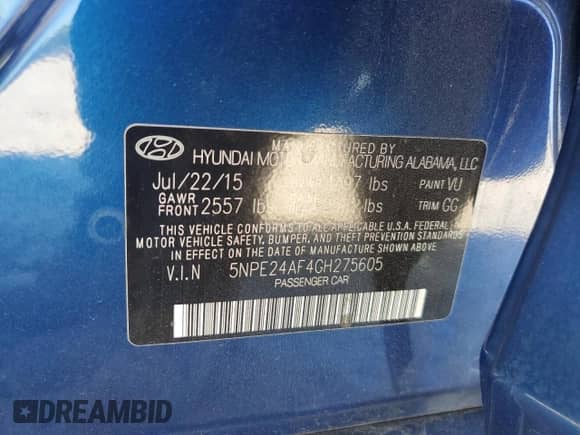 ✅ 2016 Hyundai Sonata 2.4L • VIN: 5NPE24AF4GH275605 • Lot: 85835345. Wystawiony na Copart z przebiegiem 204 931 mil mil. Skorzystaj z bezpłatnego archiwum sprzedaży aukcyjnych z USA i zobacz szczegółowy raport historii pojazdu na DreamBid. Zdjęcie 12.