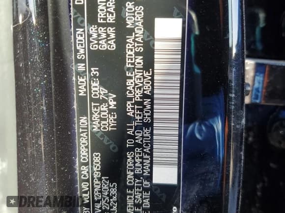 ✅ 2023 Volvo XC90 Plus • VIN: YV4L12PN0P1915083 • Lot: 47217265. Listed on Copart with 36,926 mi. Free auction sales archive from the USA and detailed vehicle history report at DreamBid. Image 15.