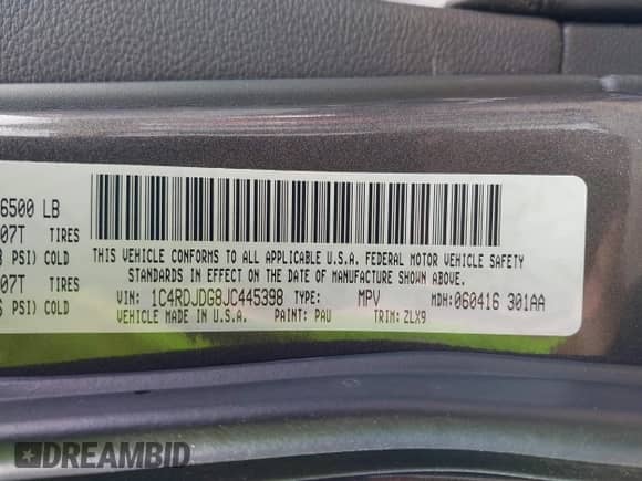 2018 Dodge Durango GT с VIN 1C4RDJDG8JC445398, выставлен на аукционе IAAI как лот 43327890 с пробегом 139 214 миль миль и . История ставок и продаж доступна на DreamBid. Изображение 9.