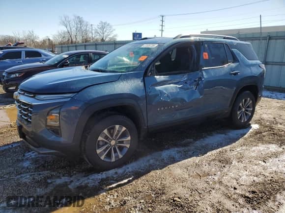 2025 Chevrolet Equinox FWD LT with VIN 3GNAXHEG2SL162052, listed as a Copart auction lot 47305735 with 1,038 mi miles and Salvage title. Bid and sale history available at DreamBid. Image 1.