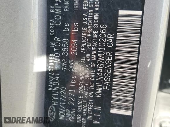 ✅ 2021 Hyundai Elantra SEL • VIN: KMHLN4AG7MU102066 • Lot: 90270685. Listed on Copart with 37,263 mi. Free auction sales archive from the USA and detailed vehicle history report at DreamBid. Image 12.