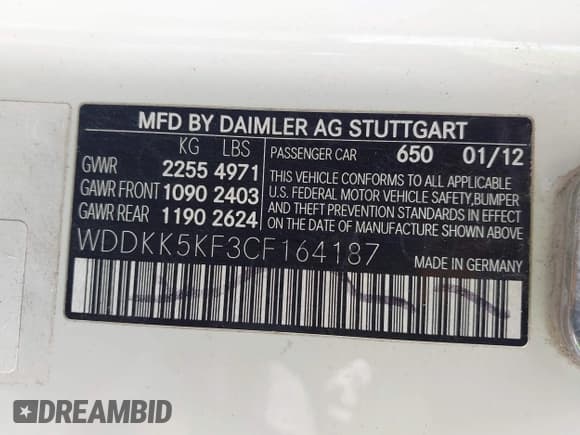 ✅ 2012 Mercedes-Benz E 350 • VIN: WDDKK5KF3CF164187 • Lot: 42128731. Wystawiony na IAAI z przebiegiem 111 693 mil. Bezpłatny archiwum sprzedaży aukcyjnych z USA i szczegółowy raport historii pojazdu na DreamBid. Zdjęcie 9.