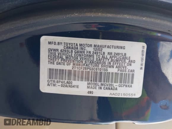 ✅ 2003 Toyota Solara SE • VIN: 2T1CF28P53C610155 • Lot: 42370971. Listed on IAAI with 153,164 mi. Free auction sales archive from the USA and detailed vehicle history report at DreamBid. Image 9.