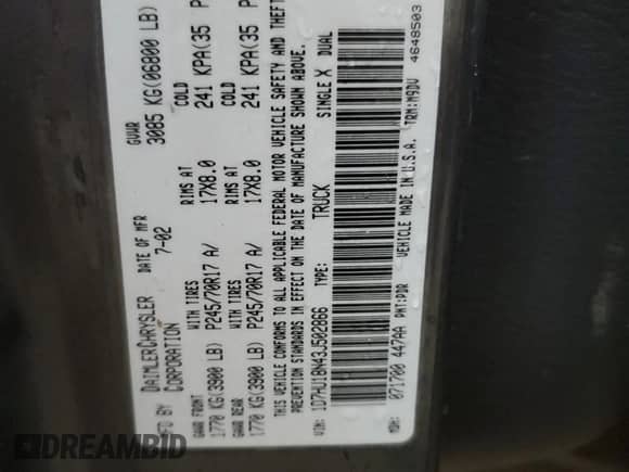 2003 Dodge 1500 ST с VIN 1D7HU18N43J502866, выставлен на аукционе Copart как лот 55883844 с пробегом 213 629 миль миль и Чистый • Clean title. История ставок и продаж доступна на DreamBid. Изображение 13.