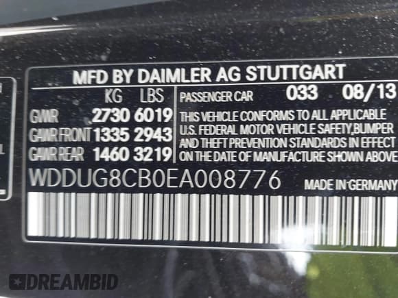 ✅ 2014 Mercedes-Benz S 550 • VIN: WDDUG8CB0EA008776 • Lot: 41728863. Listed on IAAI with 115,980 mi. Free auction sales archive from the USA and detailed vehicle history report at DreamBid. Image 9.