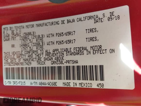 ✅ 2019 Toyota Tacoma SR5 • VIN: 3TMBZ5DN0KM017429 • Lot: 42251006. Listed on IAAI with 137,166 mi. Free auction sales archive from the USA and detailed vehicle history report at DreamBid. Image 9.