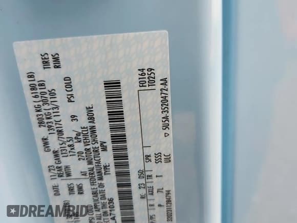 ✅ 2023 Ford Bronco Heritage Limited Edition • VIN: 1FMEE4GP3PLA71036 • Лот: 85208145. Опубликован ранее на Copart с пробегом 14 468 миль. Бесплатный доступ к архиву аукционных продаж из США и подробный отчёт об истории автомобиля на DreamBid. Изображение 14.