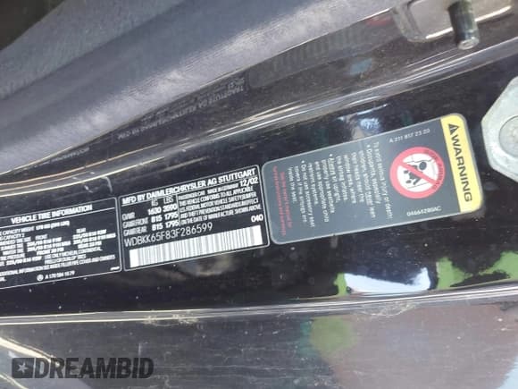 ✅ 2003 Mercedes-Benz SLK 320 • VIN: WDBKK65F83F286599 • Lot: 43907384. Listed on IAAI with 169,447 mi. Free auction sales archive from the USA and detailed vehicle history report at DreamBid. Image 9.