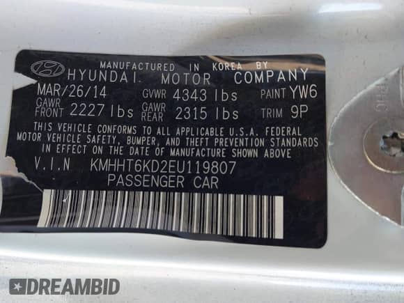 2014 Hyundai Genesis Coupe R-Spec с VIN KMHHT6KD2EU119807, выставлен на аукционе IAAI как лот 41425138 с пробегом 227 186 миль миль и . История ставок и продаж доступна на DreamBid. Изображение 9.