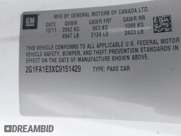 ✅ 2012 Chevrolet Camaro 2LS • VIN: 2G1FA1E3XC9151429 • Lot: 41952038. Wystawiony na IAAI z przebiegiem Nie podano. Bezpłatny archiwum sprzedaży aukcyjnych z USA i szczegółowy raport historii pojazdu na DreamBid. Zdjęcie 9.