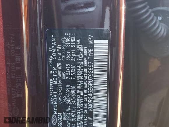 2024 Hyundai Palisade SEL с VIN KM8R24GE6RU792697, выставлен на аукционе Copart как лот 73437134 с пробегом 12 265 миль миль и Чистый • Clean title. История ставок и продаж доступна на DreamBid. Изображение 13.