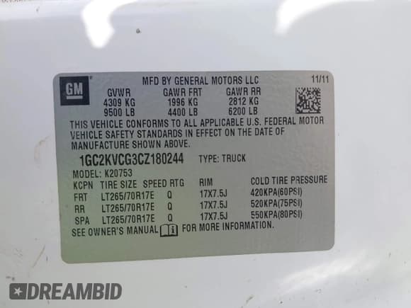 ✅ 2012 Chevrolet Silverado 2500HD Work Truck • VIN: 1GC2KVCG3CZ180244 • Лот: 42887829. Опубликован ранее на IAAI с пробегом Не указан. Бесплатный доступ к архиву аукционных продаж из США и подробный отчёт об истории автомобиля на DreamBid. Изображение 9.