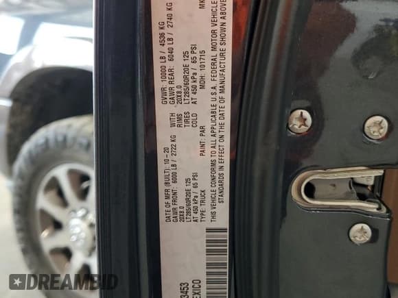 ✅ 2020 Ram 2500 Longhorn • VIN: 3C6UR5GL8LG283453 • Лот: 69774625. Опубликован ранее на Copart с пробегом 47 739 миль. Бесплатный доступ к архиву аукционных продаж из США и подробный отчёт об истории автомобиля на DreamBid. Изображение 12.