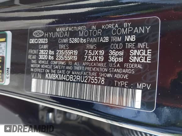 ✅ 2024 Hyundai Ioniq 5 SE Standard Range • VIN: KM8KM4DB2RU275578 • Lot: 41505229. Wystawiony na IAAI z przebiegiem Nie podano. Bezpłatny archiwum sprzedaży aukcyjnych z USA i szczegółowy raport historii pojazdu na DreamBid. Zdjęcie 9.