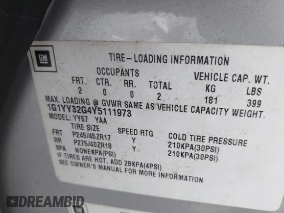 ✅ 2000 Chevrolet Corvette • VIN: 1G1YY32G4Y5111973 • Lot: 42383101. Listed on IAAI with 73,252 mi. Free auction sales archive from the USA and detailed vehicle history report at DreamBid. Image 9.