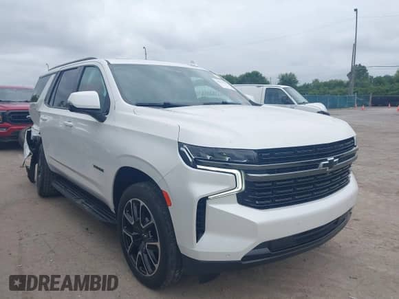 2021 Chevrolet Tahoe RST with VIN 1GNSKRKD8MR489134, listed as a IAAI auction lot 43040590 with 45,388 mi miles and . Bid and sale history available at DreamBid. Image 1.