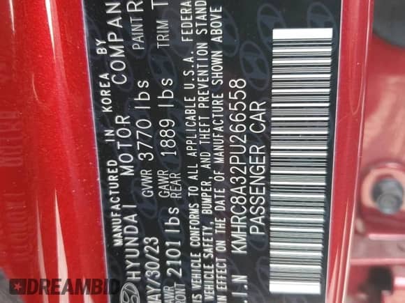 2023 Hyundai Venue SEL z VIN KMHRC8A32PU266558, wystawiony jako Copart lot #78415464 z przebiegiem 21 279 mil mil oraz Szkoda całkowita • Salvage title. Historia ofert i sprzedaży dostępna na DreamBid. Obrazek 16.