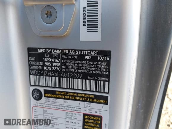 ✅ 2017 Mercedes-Benz AMG GT AMG GT • VIN: WDDYJ7HA5HA012209 • Лот: 41806235. Опубликован ранее на IAAI с пробегом 39 709 миль. Бесплатный доступ к архиву аукционных продаж из США и подробный отчёт об истории автомобиля на DreamBid. Изображение 9.