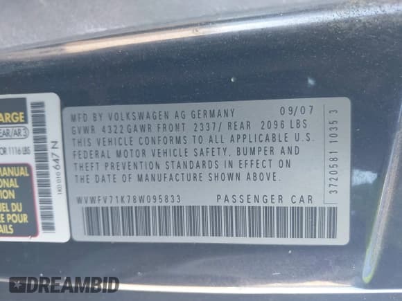 ✅ 2008 Volkswagen Golf GTI • VIN: WVWFV71K78W095833 • Lot: 43617988. Wystawiony na IAAI z przebiegiem 239 547 mil. Bezpłatny archiwum sprzedaży aukcyjnych z USA i szczegółowy raport historii pojazdu na DreamBid. Zdjęcie 9.