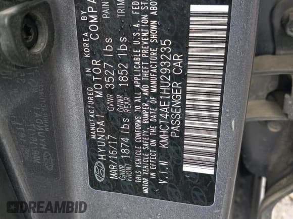 ✅ 2017 Hyundai Accent SE • VIN: KMHCT4AE1HU293235 • Лот: 79529954. Опубликован ранее на Copart с пробегом Не указан. Бесплатный доступ к архиву аукционных продаж из США и подробный отчёт об истории автомобиля на DreamBid. Изображение 12.