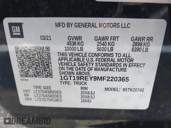✅ 2021 GMC Sierra 2500HD Denali • VIN: 1GT19REY9MF220365 • Lot: 43494879. Wystawiony na IAAI z przebiegiem Nie podano. Bezpłatny archiwum sprzedaży aukcyjnych z USA i szczegółowy raport historii pojazdu na DreamBid. Zdjęcie 9.