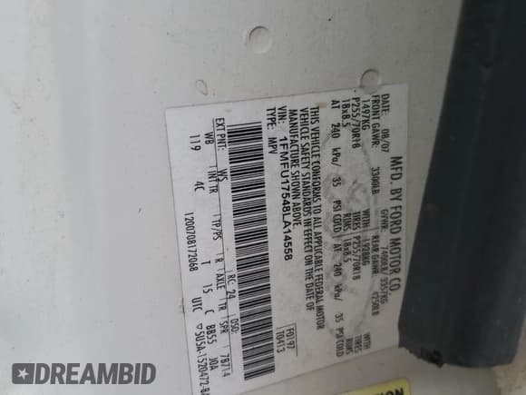 ✅ 2008 Ford Expedition Eddie Bauer • VIN: 1FMFU17548LA14558 • Lot: 79492694. Listed on Copart with Not provided. Free auction sales archive from the USA and detailed vehicle history report at DreamBid. Image 15.