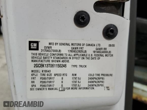 ✅ 2006 Chevrolet Silverado 1500 LT3 • VIN: 2GCEK13T061150246 • Lot: 91387205. Listed on Copart with 283,736 mi. Free auction sales archive from the USA and detailed vehicle history report at DreamBid. Image 13.