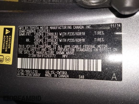 ✅ 2015 Lexus RX 350 • VIN: 2T2BK1BA1FC293772 • Lot: 43700272. Listed on IAAI with 94,161 mi. Free auction sales archive from the USA and detailed vehicle history report at DreamBid. Image 9.