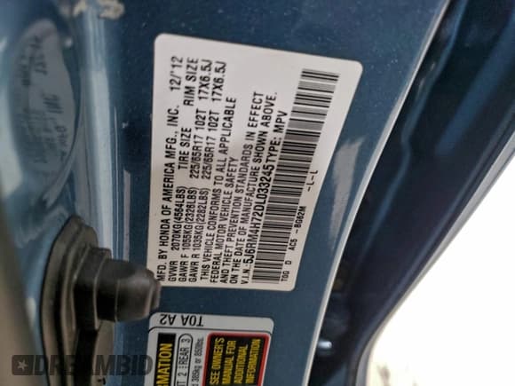 ✅ 2013 Honda CR-V EX-L • VIN: 5J6RM4H72DL033245 • Lot: 93840425. Wystawiony na Copart z przebiegiem 96 252 mil. Bezpłatny archiwum sprzedaży aukcyjnych z USA i szczegółowy raport historii pojazdu na DreamBid. Zdjęcie 13.