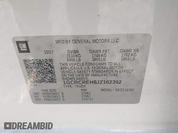 ✅ 2018 Chevrolet Silverado 1500 LT • VIN: 1GCRCREH8JZ162392 • Лот: 43517044. Опубликован ранее на IAAI с пробегом 226 640 миль. Бесплатный доступ к архиву аукционных продаж из США и подробный отчёт об истории автомобиля на DreamBid. Изображение 9.