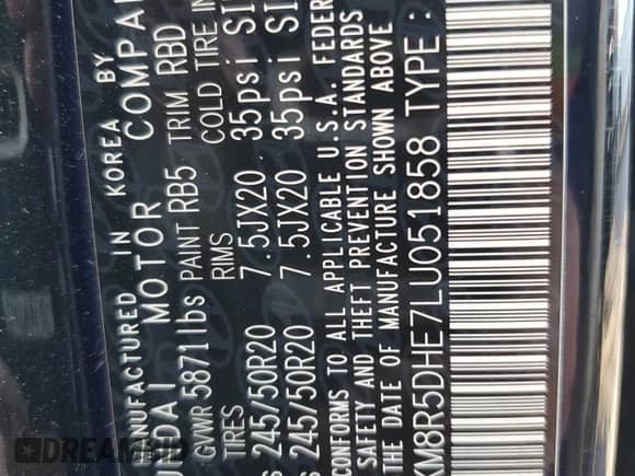 2020 Hyundai Palisade Limited с VIN KM8R5DHE7LU051858, выставлен на аукционе Copart как лот 72978474 с пробегом 112 634 миль миль и Списание • Salvage title. История ставок и продаж доступна на DreamBid. Изображение 13.