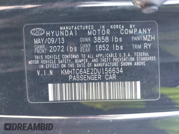 ✅ 2013 Hyundai Veloster Turbo • VIN: KMHTC6AE2DU156634 • Lot: 43422407. Wystawiony na IAAI z przebiegiem 172 612 mil. Bezpłatny archiwum sprzedaży aukcyjnych z USA i szczegółowy raport historii pojazdu na DreamBid. Zdjęcie 9.