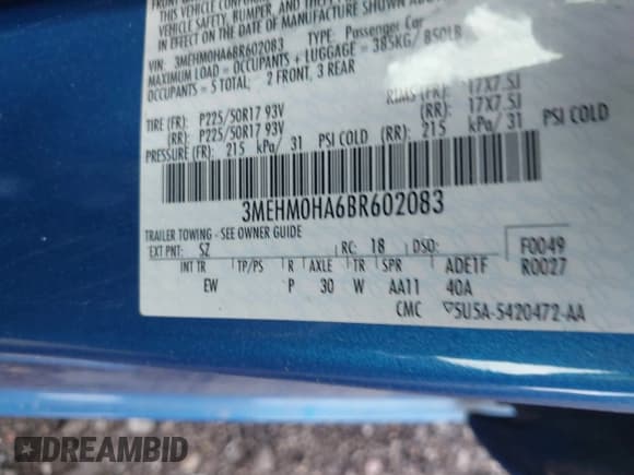 ✅ 2011 Mercury Milan • VIN: 3MEHM0HA6BR602083 • Лот: 40240212. Опубликован ранее на IAAI с пробегом 119 000 миль. Бесплатный доступ к архиву аукционных продаж из США и подробный отчёт об истории автомобиля на DreamBid. Изображение 9.