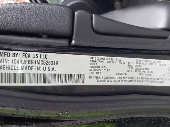 2021 Jeep Grand Cherokee 80th Anniversary с VIN 1C4RJFBG1MC526319, выставлен на аукционе IAAI как лот 43389516 с пробегом 72 526 миль миль и . История ставок и продаж доступна на DreamBid. Изображение 9.