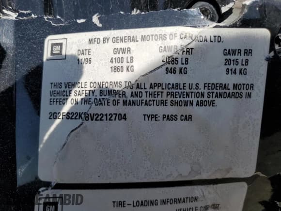 ✅ 1997 Pontiac Firebird Firebird • VIN: 2G2FS22K8V2212704 • Lot: 48853145. Wystawiony na Copart z przebiegiem 130 474 mil. Bezpłatny archiwum sprzedaży aukcyjnych z USA i szczegółowy raport historii pojazdu na DreamBid. Zdjęcie 12.