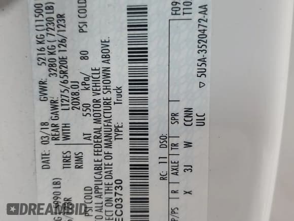 ✅ 2018 Ford F-350 XL • VIN: 1FT8W3BT0JEC03730 • Лот: 48977245. Опубликован ранее на Copart с пробегом 170 202 миль. Бесплатный доступ к архиву аукционных продаж из США и подробный отчёт об истории автомобиля на DreamBid. Изображение 12.