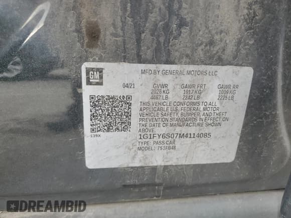 ✅ 2021 Chevrolet Bolt EV LT • VIN: 1G1FY6S07M4114085 • Lot: 83370624. Wystawiony na Copart z przebiegiem Nie podano. Bezpłatny archiwum sprzedaży aukcyjnych z USA i szczegółowy raport historii pojazdu na DreamBid. Zdjęcie 14.