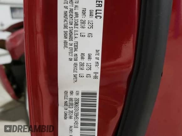 2009 Dodge Charger SXT с VIN 2B3KA33V39H514918, выставлен на аукционе Copart как лот 78243114 с пробегом 122 520 миль миль и Списание • Salvage title. История ставок и продаж доступна на DreamBid. Изображение 13.