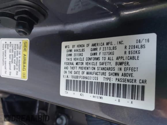 ✅ 2017 Acura TLX Technology • VIN: 19UUB1F59HA001305 • Lot: 42495352. Wystawiony na IAAI z przebiegiem 109 242 mil. Bezpłatny archiwum sprzedaży aukcyjnych z USA i szczegółowy raport historii pojazdu na DreamBid. Zdjęcie 9.