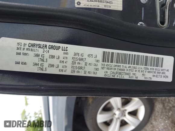 ✅ 2014 Jeep Patriot Latitude • VIN: 1C4NJRFB8ED734403 • Lot: 42347773. Listed on IAAI with 86,164 mi. Free auction sales archive from the USA and detailed vehicle history report at DreamBid. Image 9.