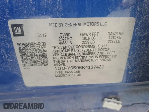 ✅ 2019 Chevrolet Bolt EV LT • VIN: 1G1FY6S06K4137421 • Lot: 79759744. Wystawiony na Copart z przebiegiem 39 977 mil. Bezpłatny archiwum sprzedaży aukcyjnych z USA i szczegółowy raport historii pojazdu na DreamBid. Zdjęcie 13.