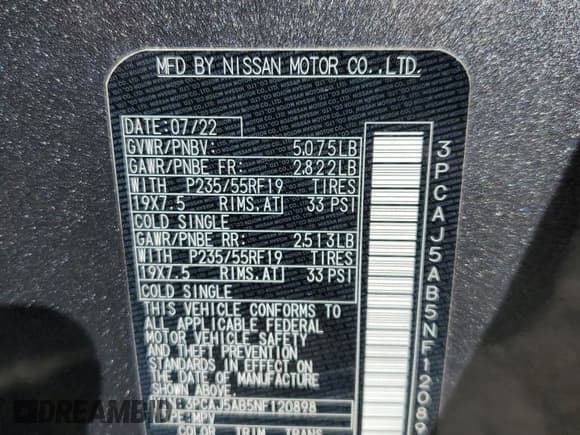 ✅ 2022 Infiniti QX50 Pure • VIN: 3PCAJ5AB5NF120898 • Lot: 69460483. Wystawiony na Copart z przebiegiem 10 424 mil. Bezpłatny archiwum sprzedaży aukcyjnych z USA i szczegółowy raport historii pojazdu na DreamBid. Zdjęcie 12.