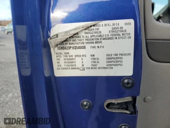 ✅ 2006 Chevrolet HHR LT • VIN: 3GNDA23P16S540436 • Лот: 91308385. Опубликован ранее на Copart с пробегом 82 696 миль. Бесплатный доступ к архиву аукционных продаж из США и подробный отчёт об истории автомобиля на DreamBid. Изображение 12.