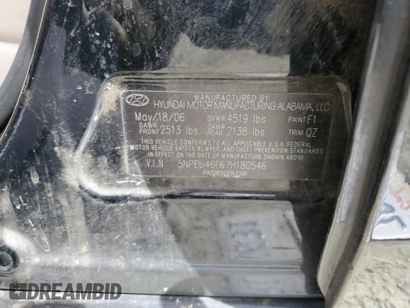 ✅ 2007 Hyundai Sonata SE • VIN: 5NPEU46F67H180546 • Лот: 75759784. Опубликован ранее на Copart с пробегом Не указан. Бесплатный доступ к архиву аукционных продаж из США и подробный отчёт об истории автомобиля на DreamBid. Изображение 14.