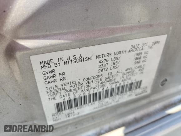 ✅ 2010 Mitsubishi Galant FE • VIN: 4A32B2FF0AE008434 • Lot: 64974365. Wystawiony na Copart z przebiegiem Nie podano. Bezpłatny archiwum sprzedaży aukcyjnych z USA i szczegółowy raport historii pojazdu na DreamBid. Zdjęcie 12.