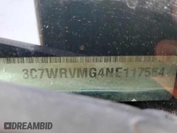 ✅ 2022 Ram ProMaster • VIN: 3C7WRVMG4NE117554 • Lot: 81152045. Listed on Copart with 61,752 mi. Free auction sales archive from the USA and detailed vehicle history report at DreamBid. Image 12.