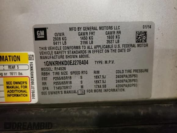 ✅ 2014 Chevrolet Traverse LT • VIN: 1GNKRHKD0EJ278404 • Lot: 85094224. Wystawiony na Copart z przebiegiem 151 733 mil. Bezpłatny archiwum sprzedaży aukcyjnych z USA i szczegółowy raport historii pojazdu na DreamBid. Zdjęcie 13.