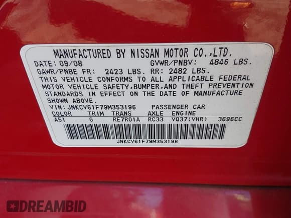 ✅ 2009 Infiniti G37 x • VIN: JNKCV61F79M353196 • Lot: 43359941. Wystawiony na IAAI z przebiegiem 177 623 mil. Bezpłatny archiwum sprzedaży aukcyjnych z USA i szczegółowy raport historii pojazdu na DreamBid. Zdjęcie 9.