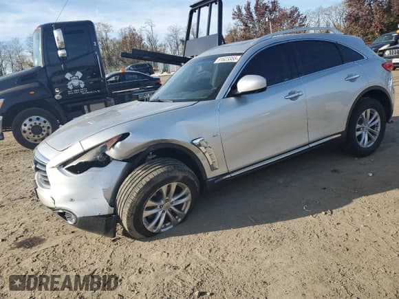 ✅ 2015 Infiniti QX70 • VIN: JN8CS1MW9FM482016 • Lot: 91623355. Listed on Copart with 126,685 mi. Free auction sales archive from the USA and detailed vehicle history report at DreamBid. Image 1.
