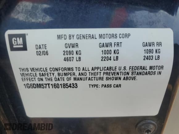 ✅ 2006 Cadillac CTS • VIN: 1G6DM57T160185433 • Lot: 92914645. Listed on Copart with 203,156 mi. Free auction sales archive from the USA and detailed vehicle history report at DreamBid. Image 12.